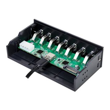 LogiLink USB 3.0 Hub 5,25" 7-Port USB-Ladegerät (intern, mit Schnellladeport, schwarz)