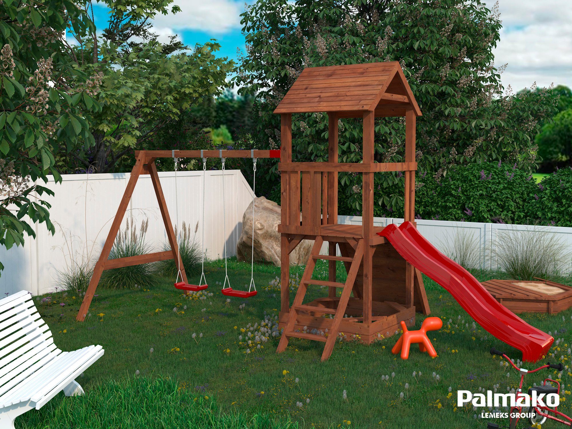 Palmako Spielturm JESPER SET 3, BxTxH: 361x304x314 cm