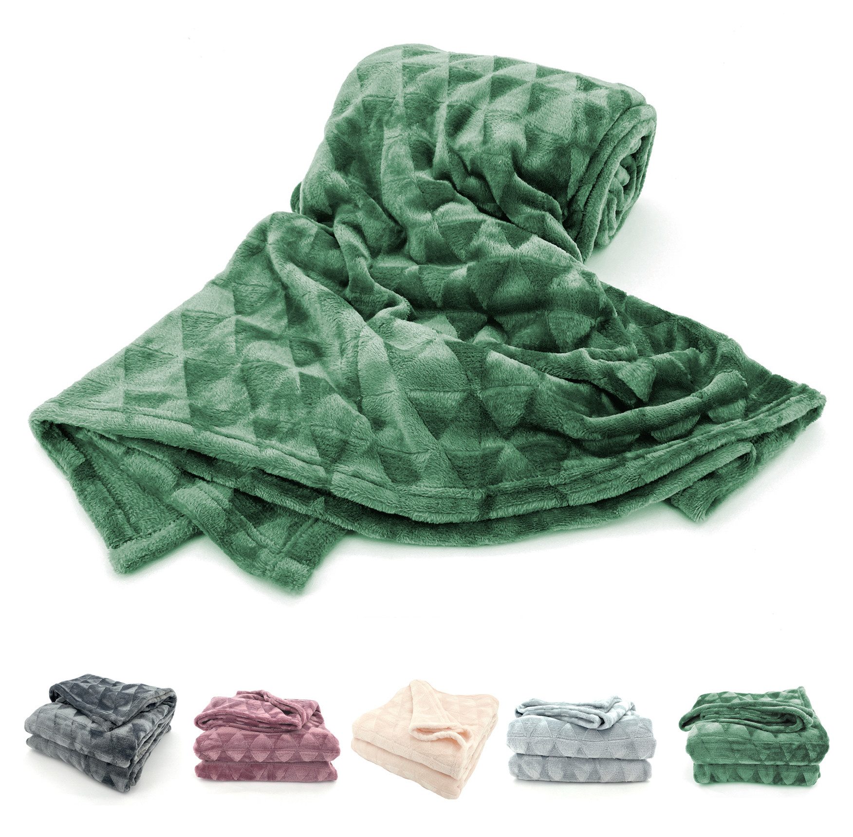 Wohndecke Soft Flanell Kuscheldecke Triangel Raute günstig online kaufen