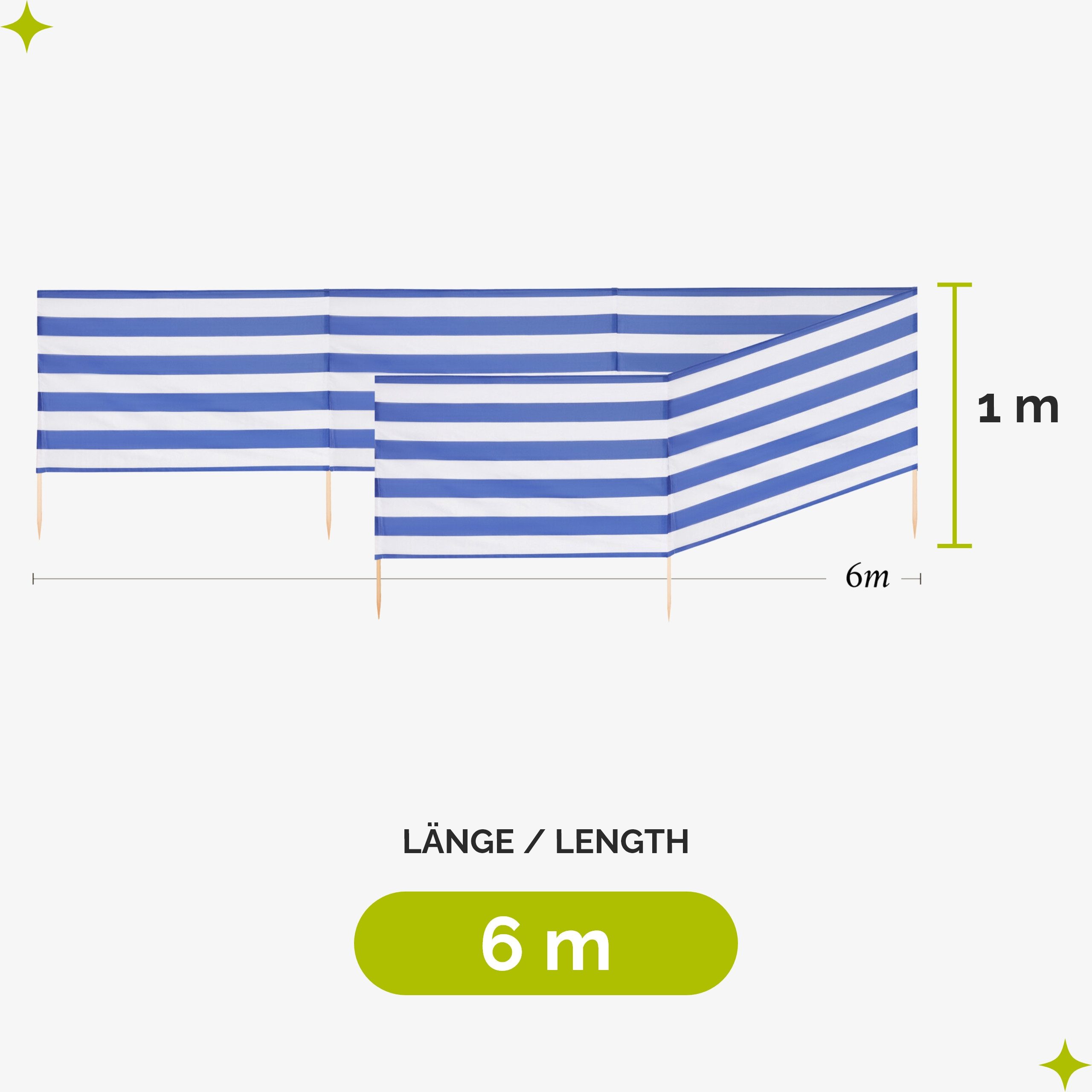 Ladeheid Windschutz Strand Sichtschutz 10m LAEX001 günstig online kaufen