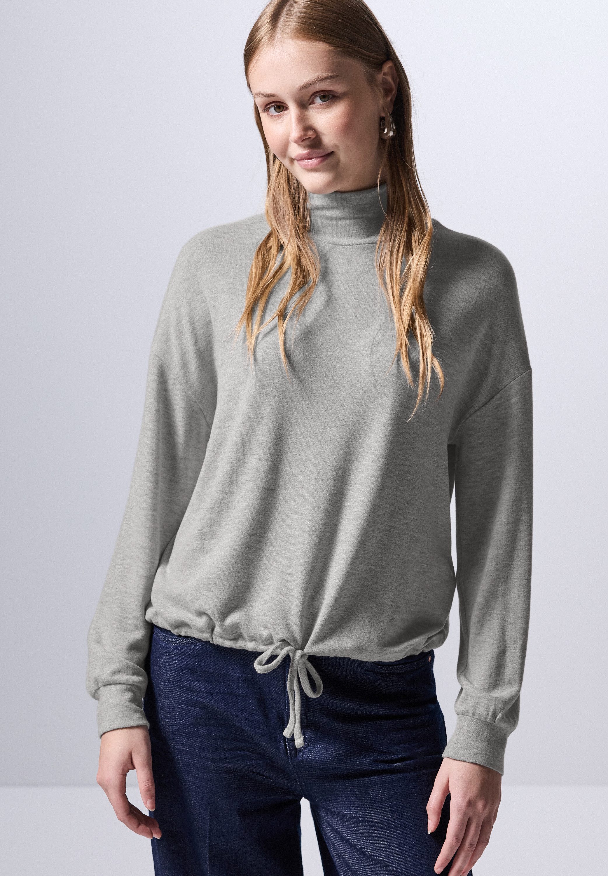 STREET ONE STUDIO Langarmshirt aus softem Materialmix
