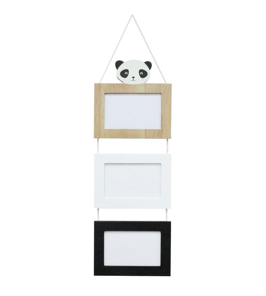 IDEAL TREND Bilderrahmen Little Panda Holz Bilderrahmen 3 Fotos in 10x15 cm Galerie Foto Collage Rahmen