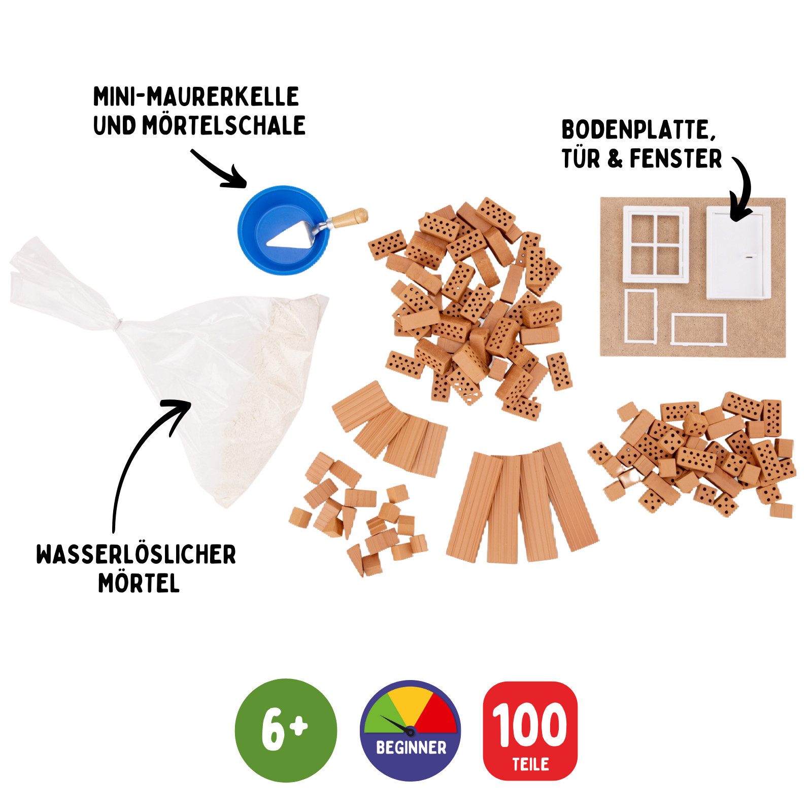 teifoc Grundbaukasten Steinbaukasten, (Kreativspielzeug, 100 St., Bastelset), für kreatives Basteln, Made in Germany
