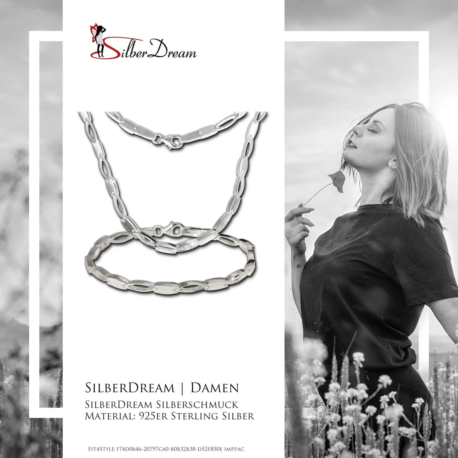 SilberDream Schmuckset SilberDream Collier & Armband matt oval (2-tlg., Sch günstig online kaufen