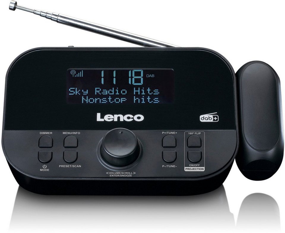 Lenco CR-615BK Digitalradio (DAB), 180-Grad-Projektor mit einstellbarem  Fokus