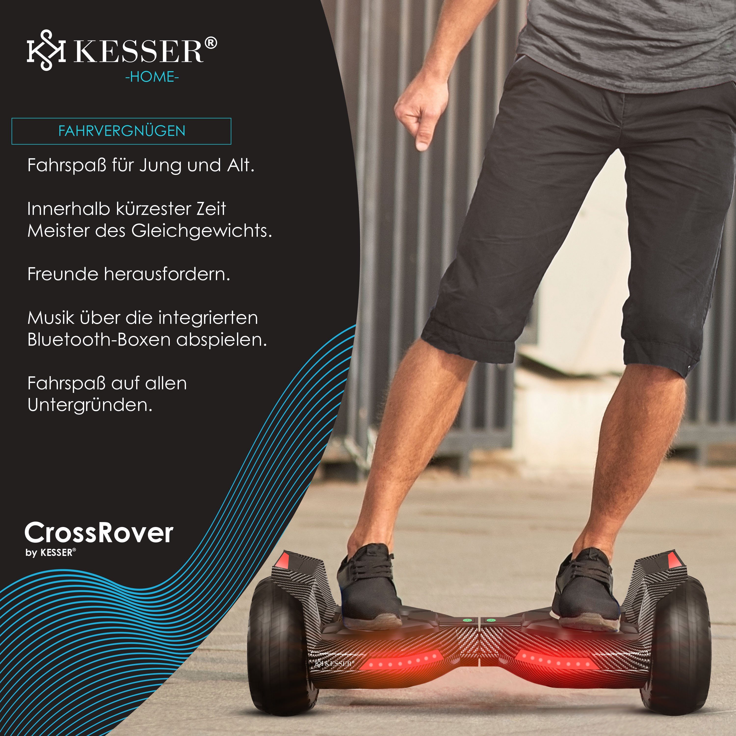 KESSER Balancetrainer, Hoverboard 8,5 Zoll Bluetooth mit Carbon LED 800 Lautsprecher, Licht