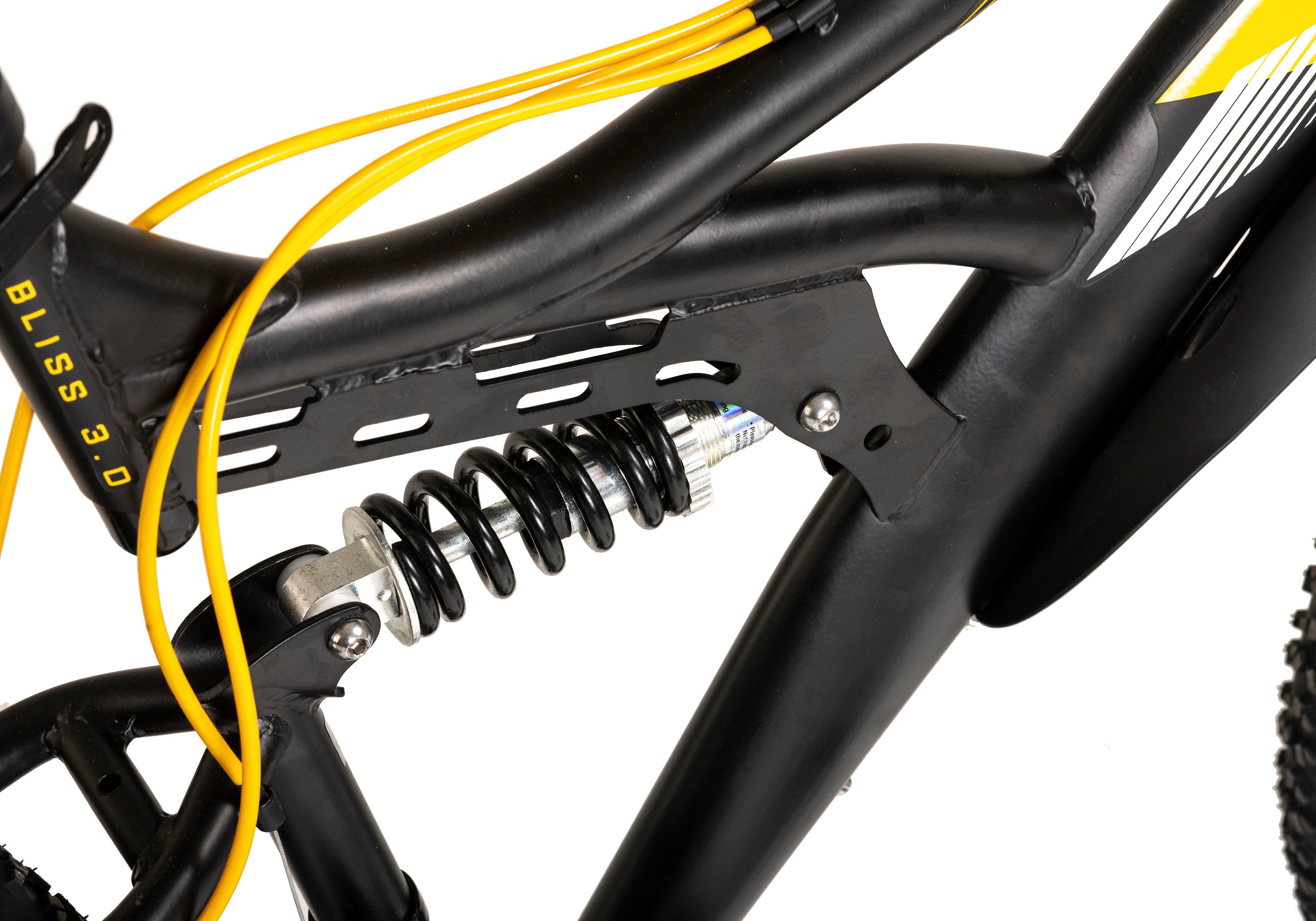 WYLD Mountain Bike Full Suspension 26'' Bliss Black-Yellow 21 Gears, 21-Speed, Derailleur Gears