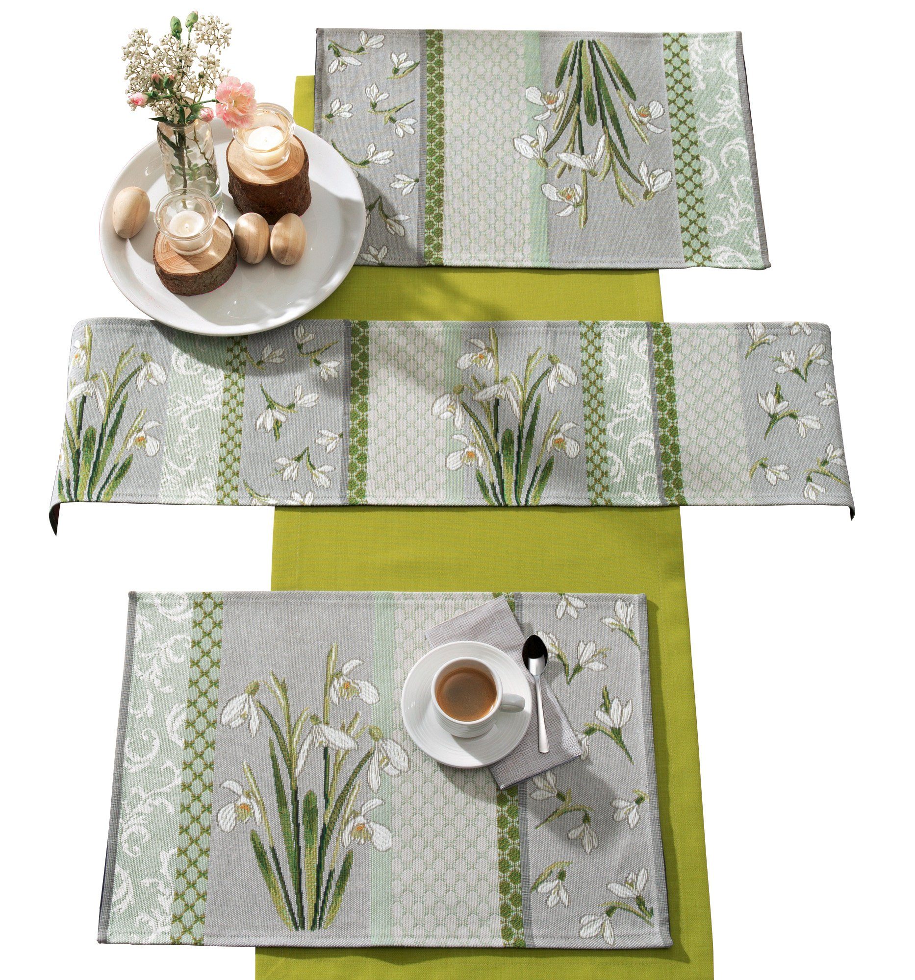 sander table + home Tischdecke Tischband "Snowdrops" (1tlg), Gobelin