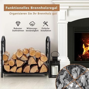 KOMFOTTEU Kaminholzregal Brennholzregal, mit erhöhten Beinen