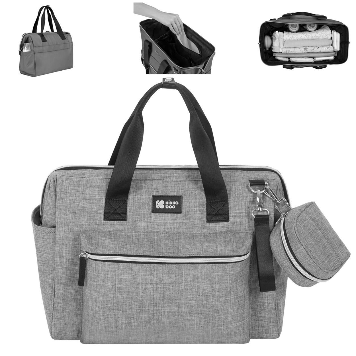 Kikkaboo Wickeltasche Tasche Maxi Wickelunterlage (1-tlg), kleine Tasche, Reißverschluss