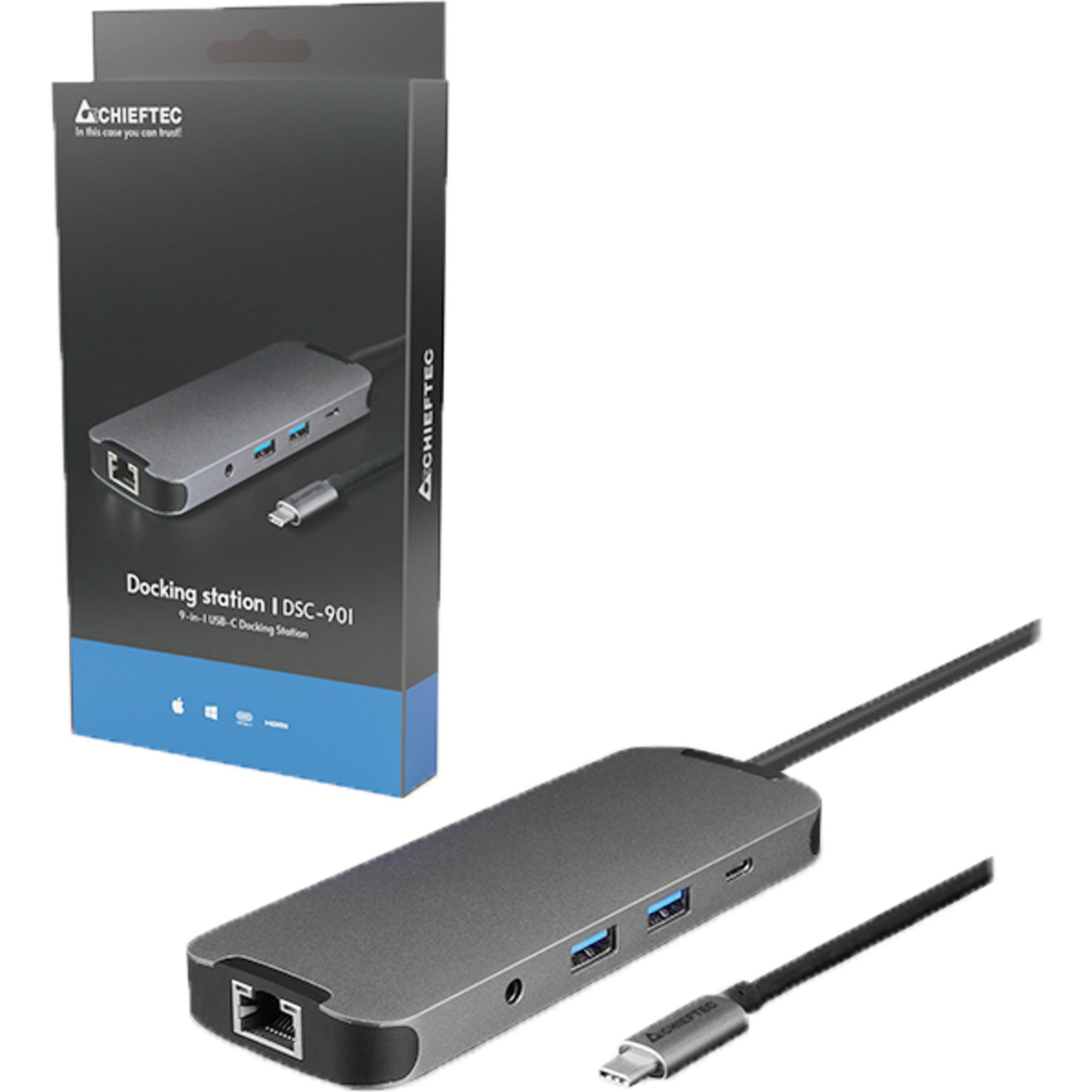 Chieftec Laptop-Dockingstation Chieftec DSC-901, Dockingstation, (USB-C 3.2 Gen1)