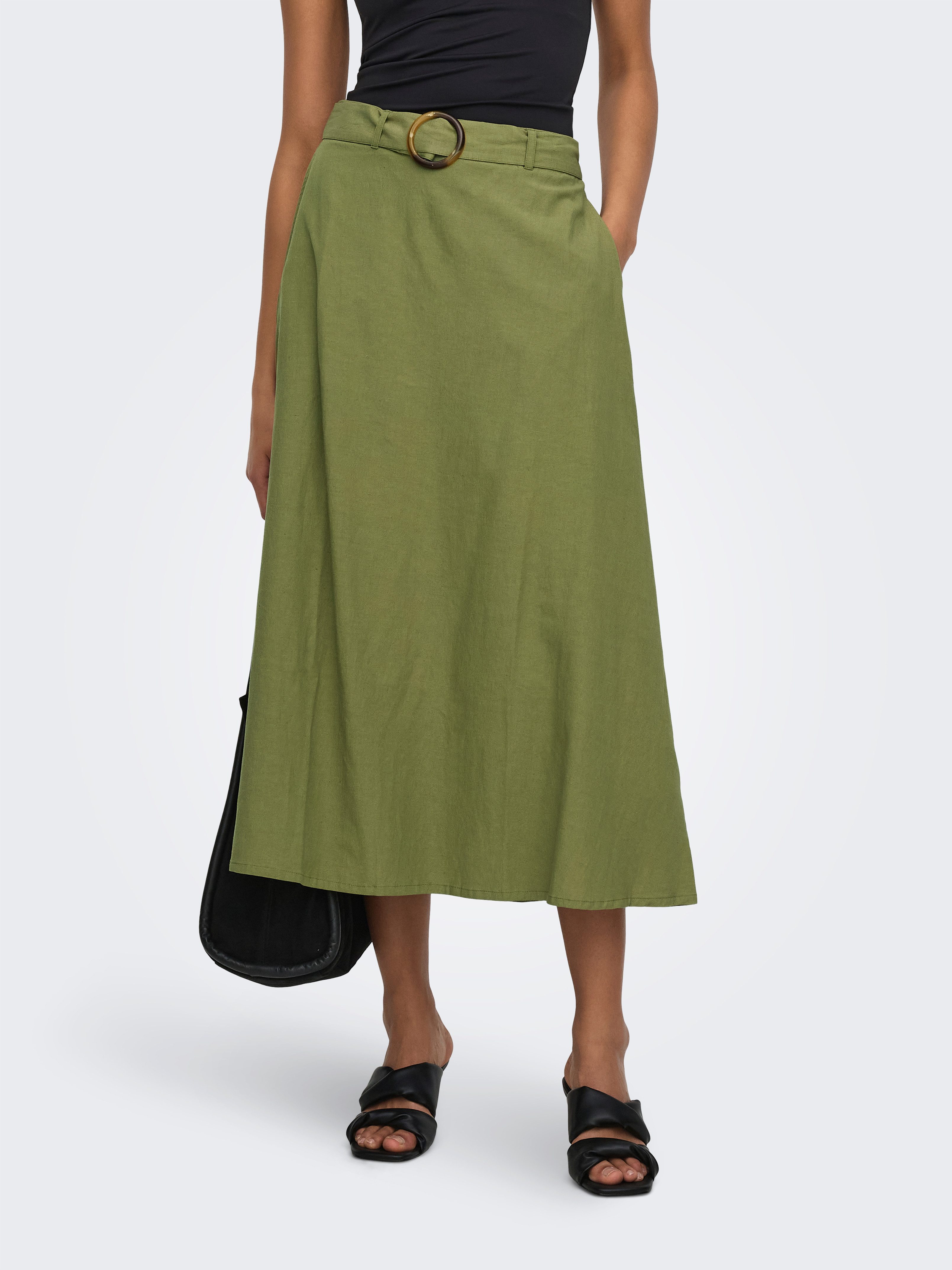 JDY Maxirock JDYMILAN LINEN HW BELTED SKIRT WVN DIA Sommerrock mit Leinen günstig online kaufen