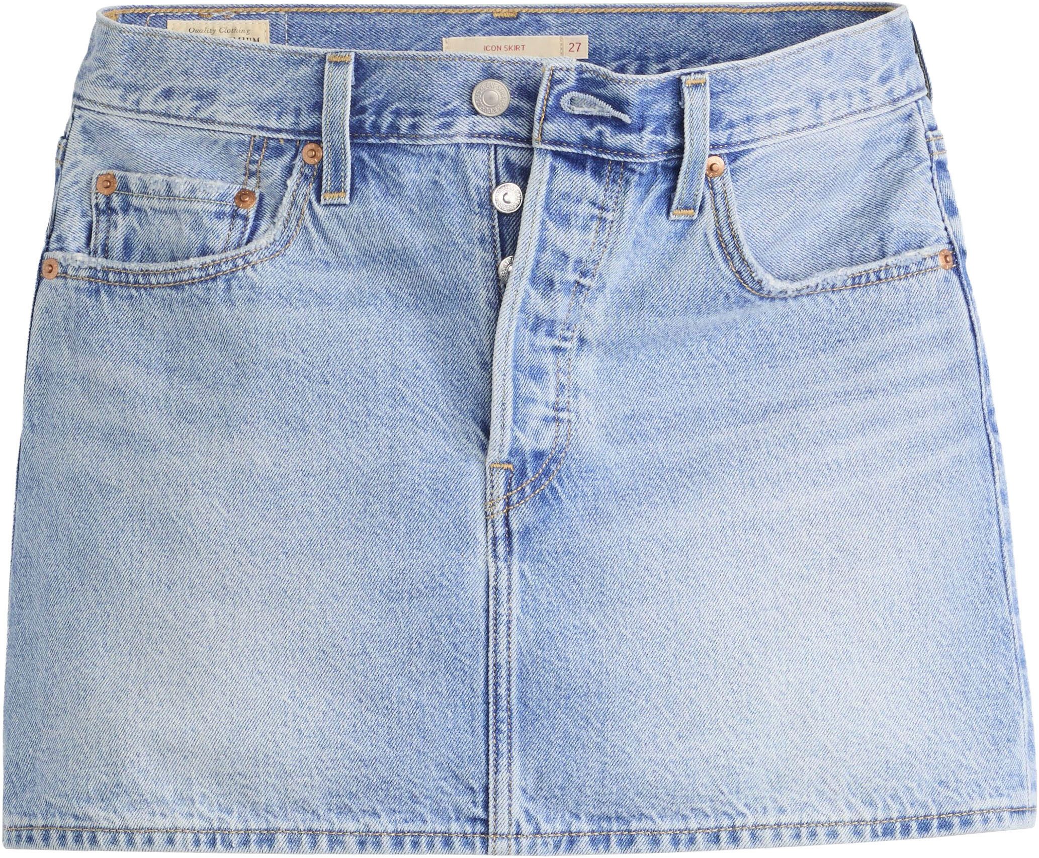 Levi's® Jeansrock ICON SKIRT mit Used-Effekten und ausgefransten Kanten