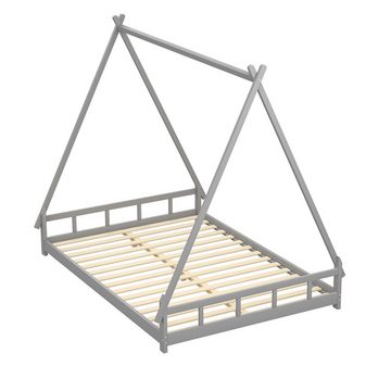 MODFU Kinderbett Zeltbett, Hochbett, Eltern-Kind-Bett, Massivholzbettgestell (140*200cm), ohne Matratze