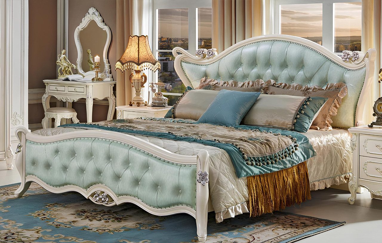 Xlmoebel Schminktisch Klassischer Schminktisch in Beige mit eleganten Verzierungen SOFORT (Schminktisch), Hergestellt in Europa