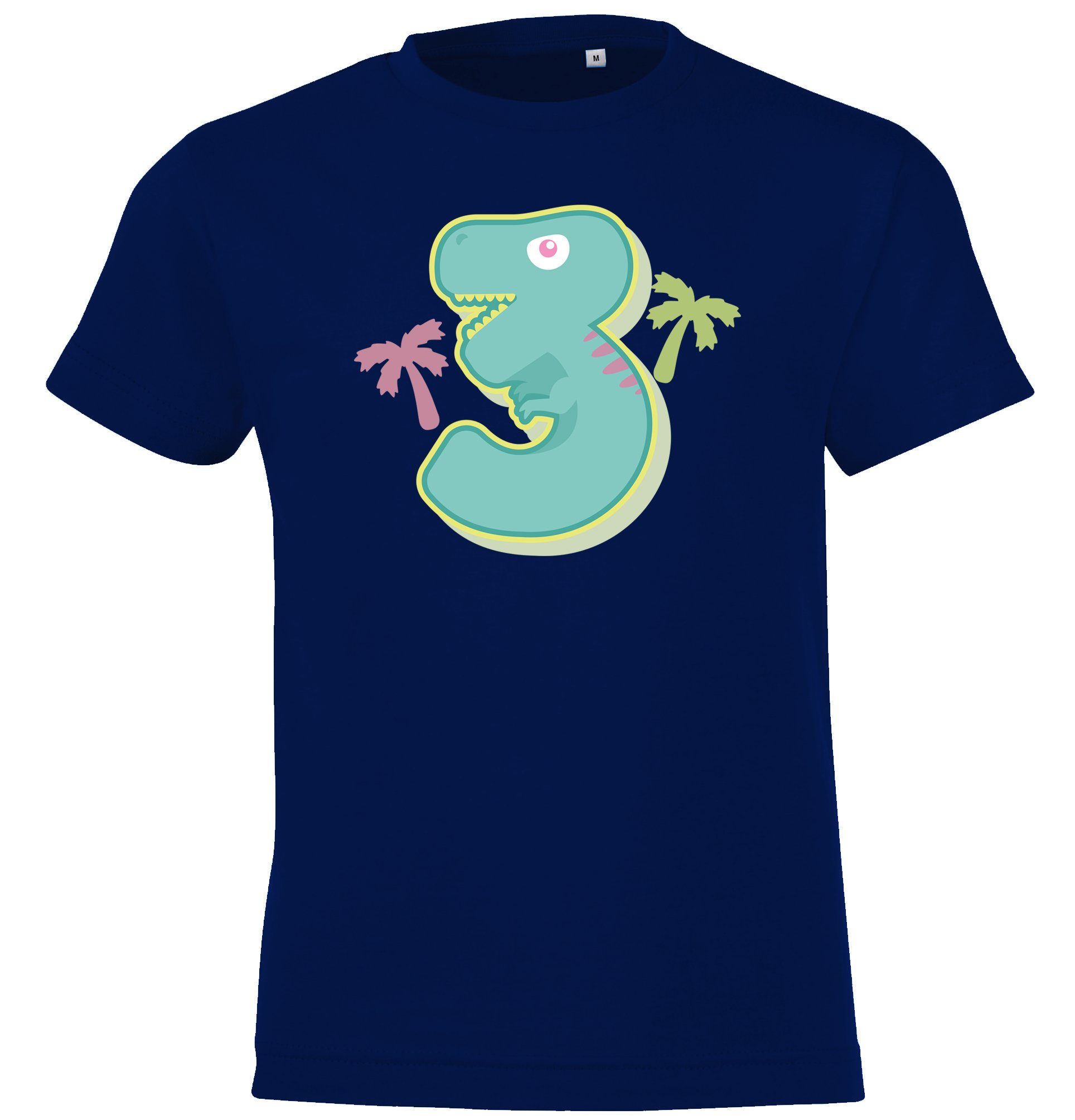 Alt für T-Shirt mit Jungen Jahre Youth T-Shirt 3 Navyblau lustigem Frontprint Designz Geburtstags