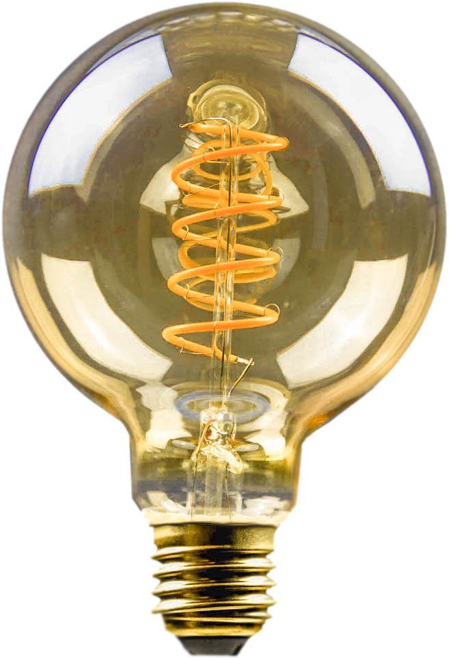 BLULAXA LED-Filament Vintage, E27, 4 St., Extra-Warmweiß, 4er-Set, Vintage Globe, 95 mm, gold, superwarmweis