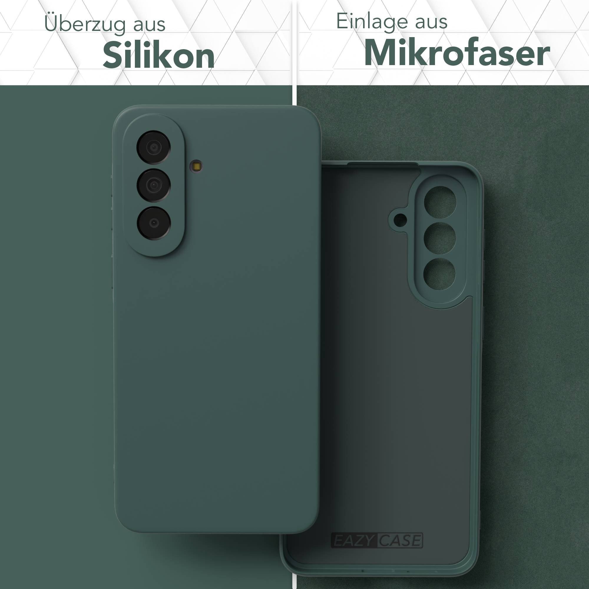 EAZY CASE Handyhülle TPU Hülle für Samsung Galaxy A57 6,7 Zoll, Silikon Schutzhülle mit Kameraschutz kratzfestes Bumper Nachtgrün