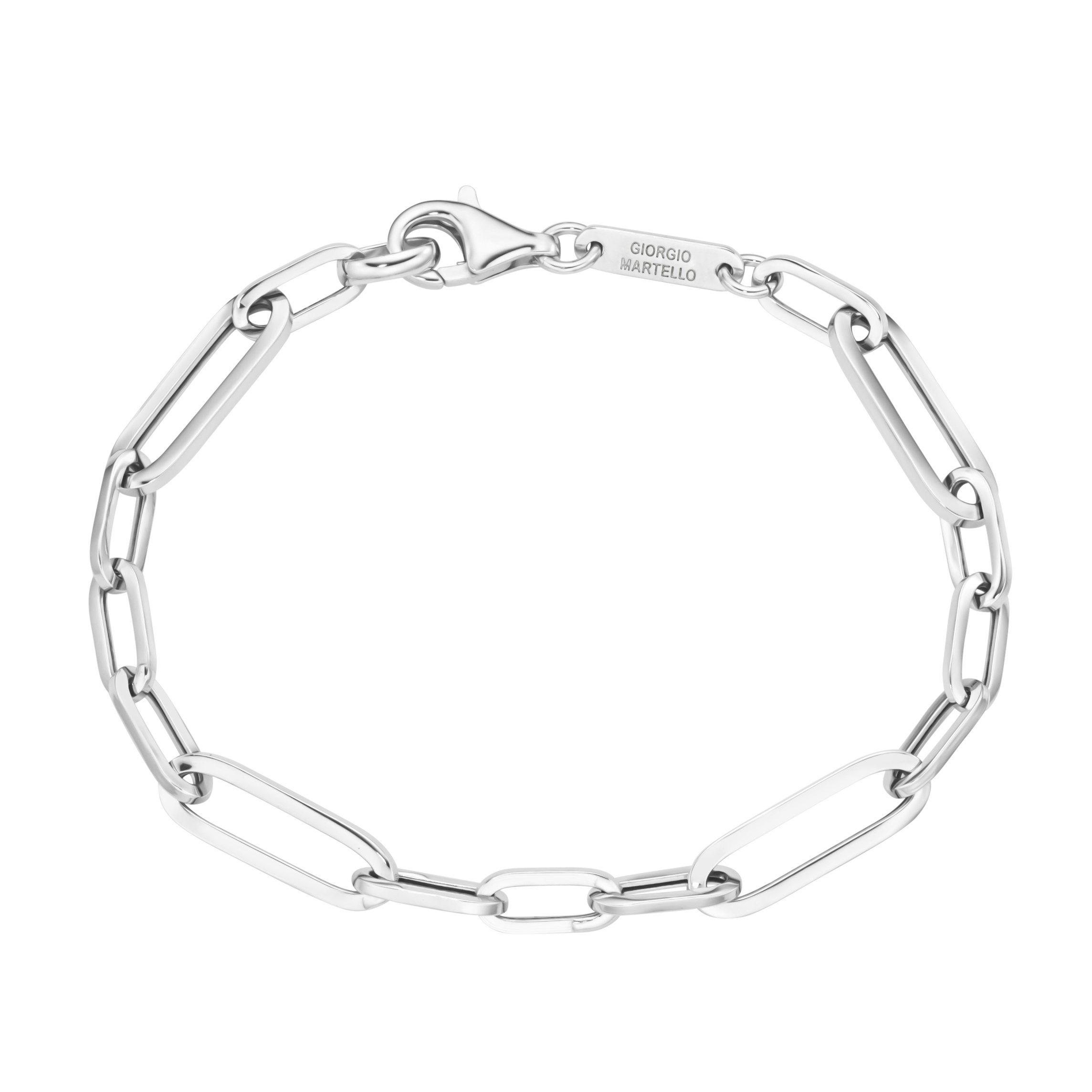 GIORGIO MARTELLO MILANO Armband Gliederkette 3/1, Silber 925, 925 Sterling  Silber rhodiniert oder vergoldet