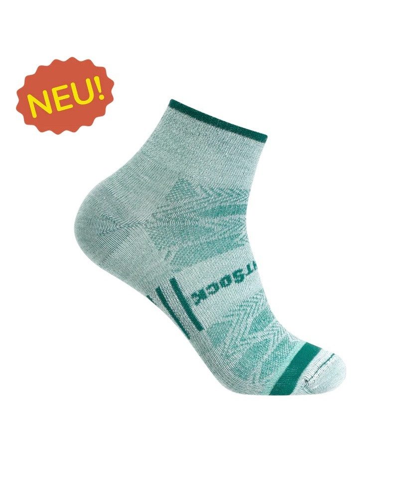 Wrightsock Sportsocken Quarter Coolmesh II (dünn, atmungsaktiv, bequem) alpinegrün - 1 Paar