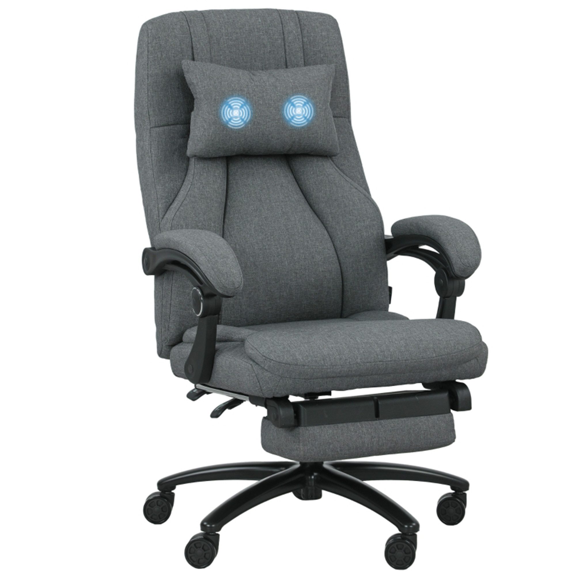 MC Star Bürostuhl Massage-Bürostuhl, USB-Schnittstelle, schwenkbare Räder, Dunkelgrau