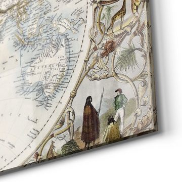 DEQORI Magnettafel 'Weltkarte von John Tallis', Whiteboard Pinnwand beschreibbar