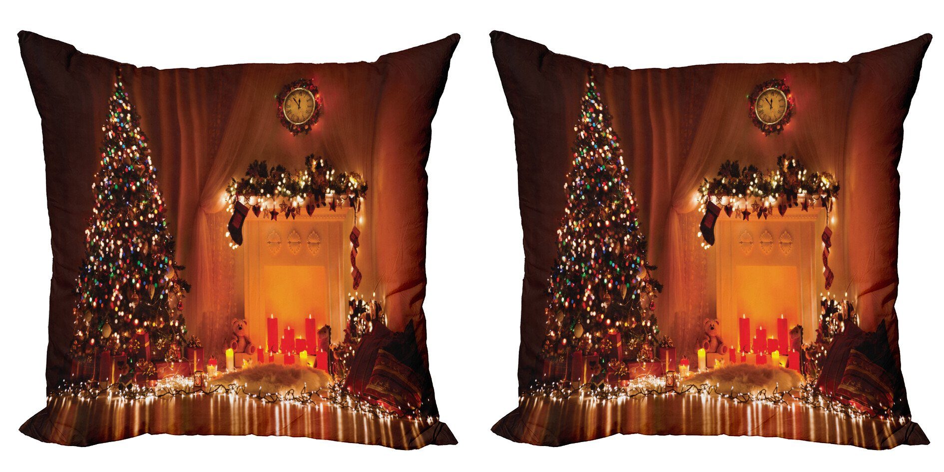 Kissenbezüge Modern Accent Doppelseitiger Digitaldruck, Abakuhaus (2 Stück), Weihnachten Romantisches Neujahr