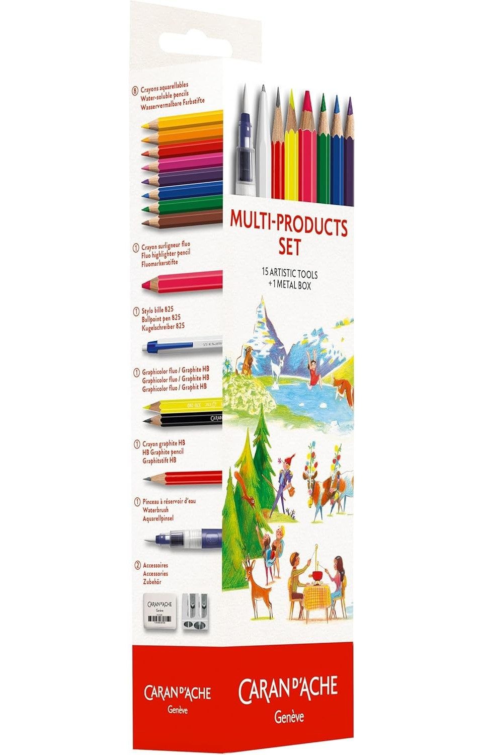 CARAN D'ACHE Buntstift Caran dAche Buntstifte Multi-Products-Set, 15er Set Metalbox