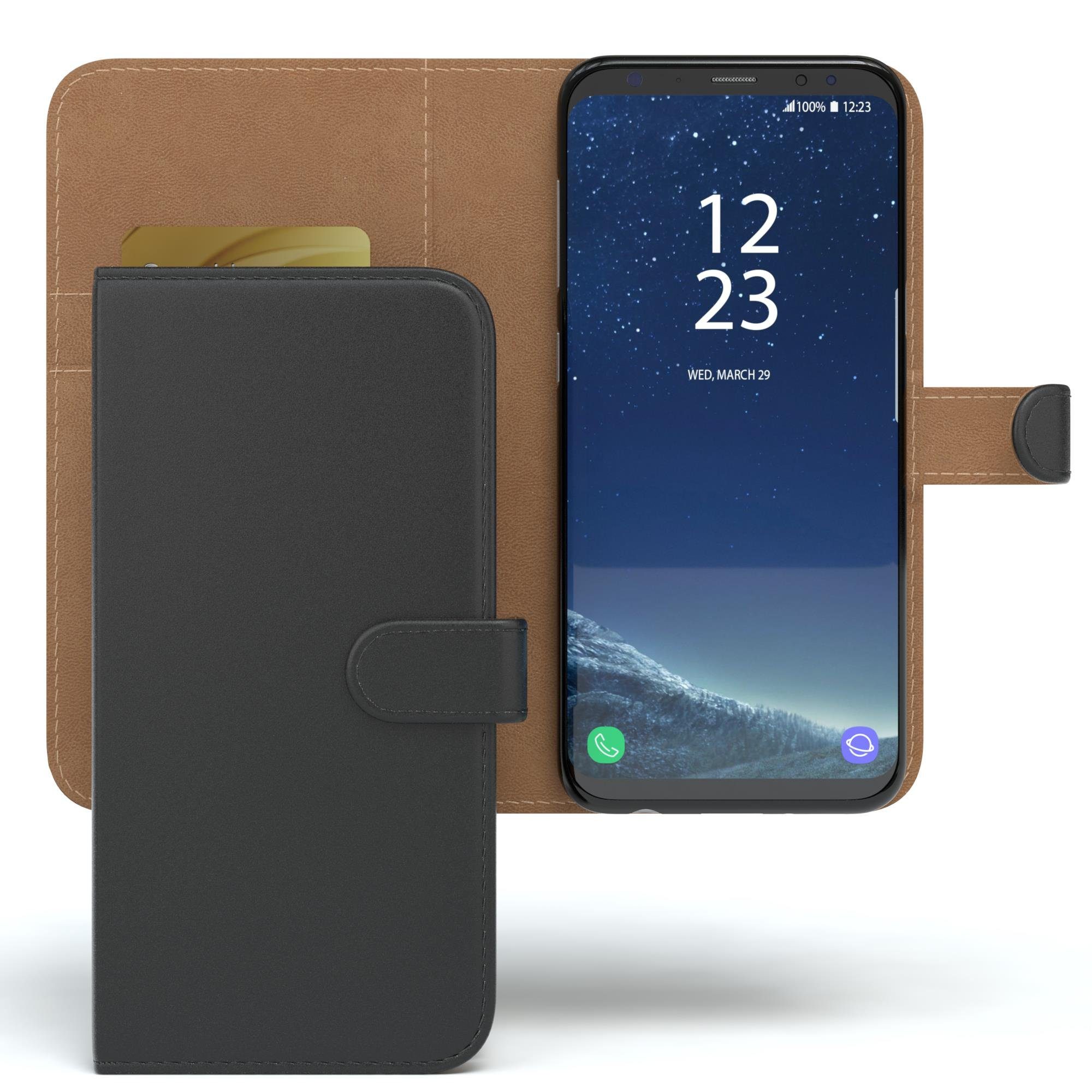 EAZY CASE Handyhülle Uni Bookstyle für Samsung Galaxy S8 5,8 Zoll, Schutzhülle mit Standfunktion Kartenfach Handytasche aufklappbar Etui