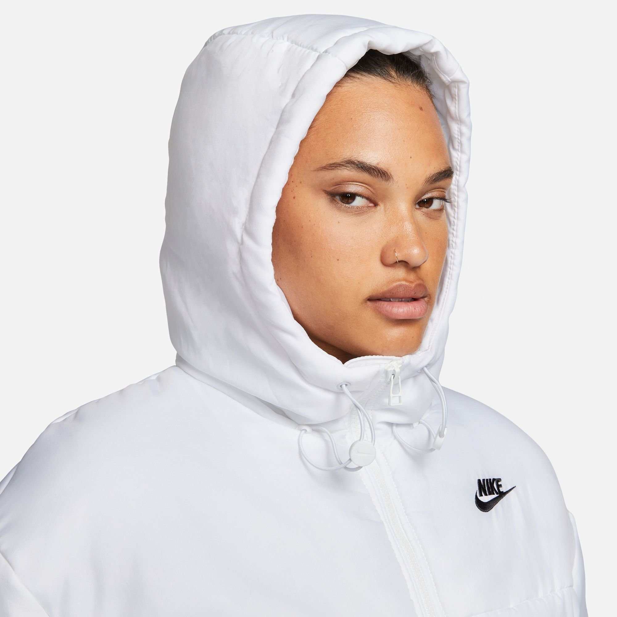 WOMEN'S Nike PARKA Steppmantel CLASSIC THERMA-FIT WHITE/BLACK Sportswear