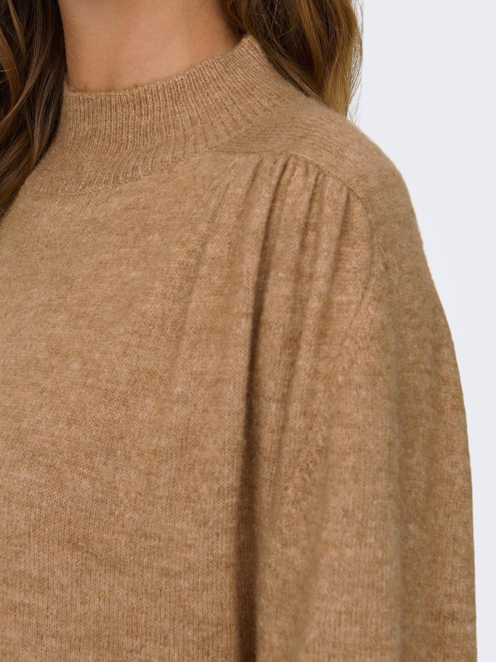 LS HIGHNECK ONLEMILIA ONLY KNT DRESS CC Coconut Toasted Detail:Melange Strickkleid