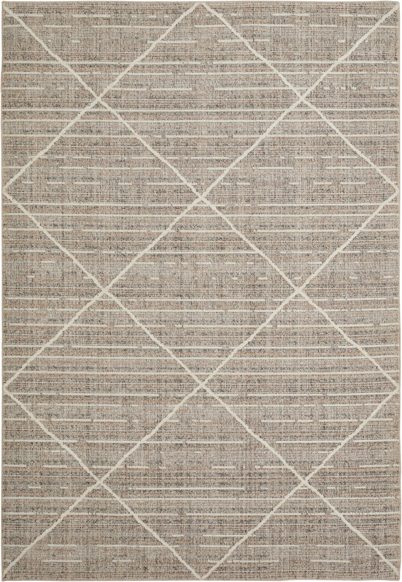LUXOR living Teppich Crosby, rechteckig, Höhe: 7 mm, Rauten Design, Boho-Style, Wohnzimmer, Schlafzimmer