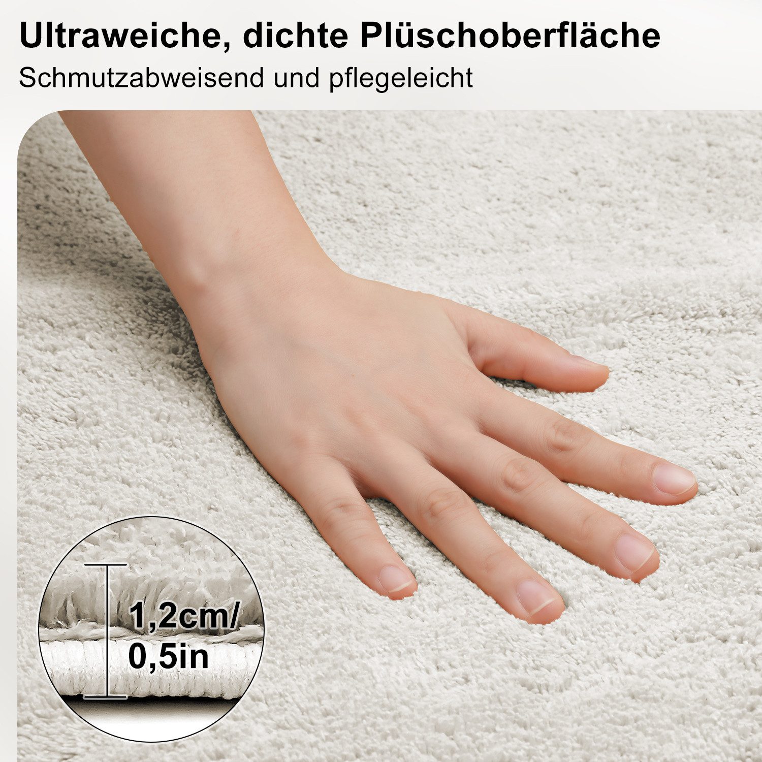 Simloveve Teppich Kuscheliger Kurzflor Teppich, Rechteckig, günstig online kaufen