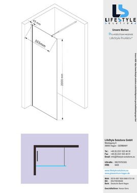 Glaszentrum Hagen Walk-in-Dusche Glaszentrum Hagen - Walk in Duschwand - Duschabtrennung ESG Glas 10mm