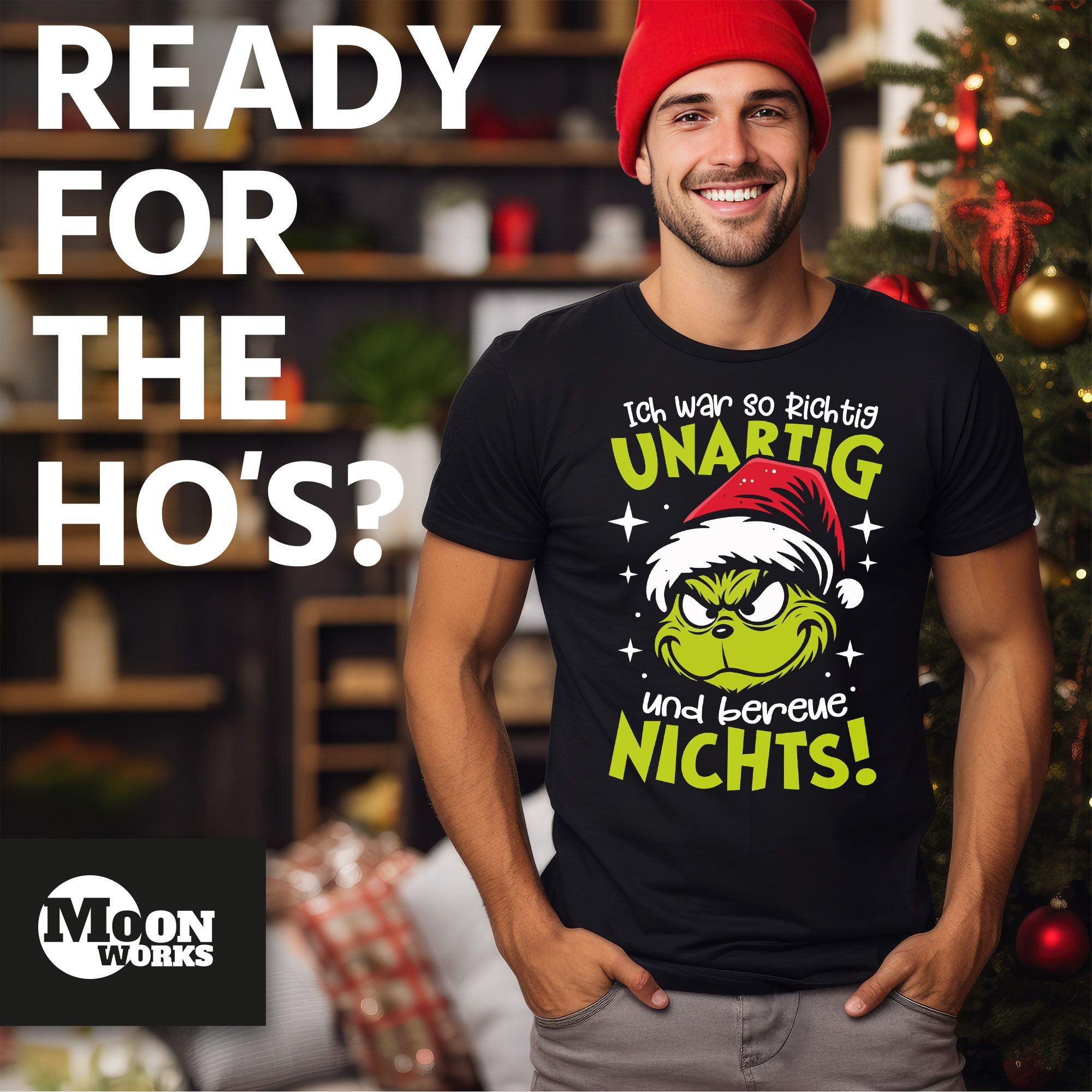 MoonWorks Print-Shirt Herren T-Shirt Weihnachten Grinch günstig online kaufen