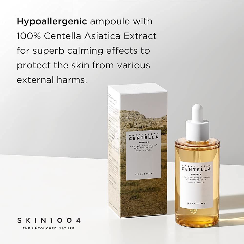 SKIN1004 Gesichtsserum Madagascar Centella Ampoule 30 ml – beruhigende Pflege mit Centella Asiatica, feuchtigkeitsspendend, vegan, ideal für empfindliche, 1-tlg., Haut, ohne Duftstoffe, perfekt für unterwegs