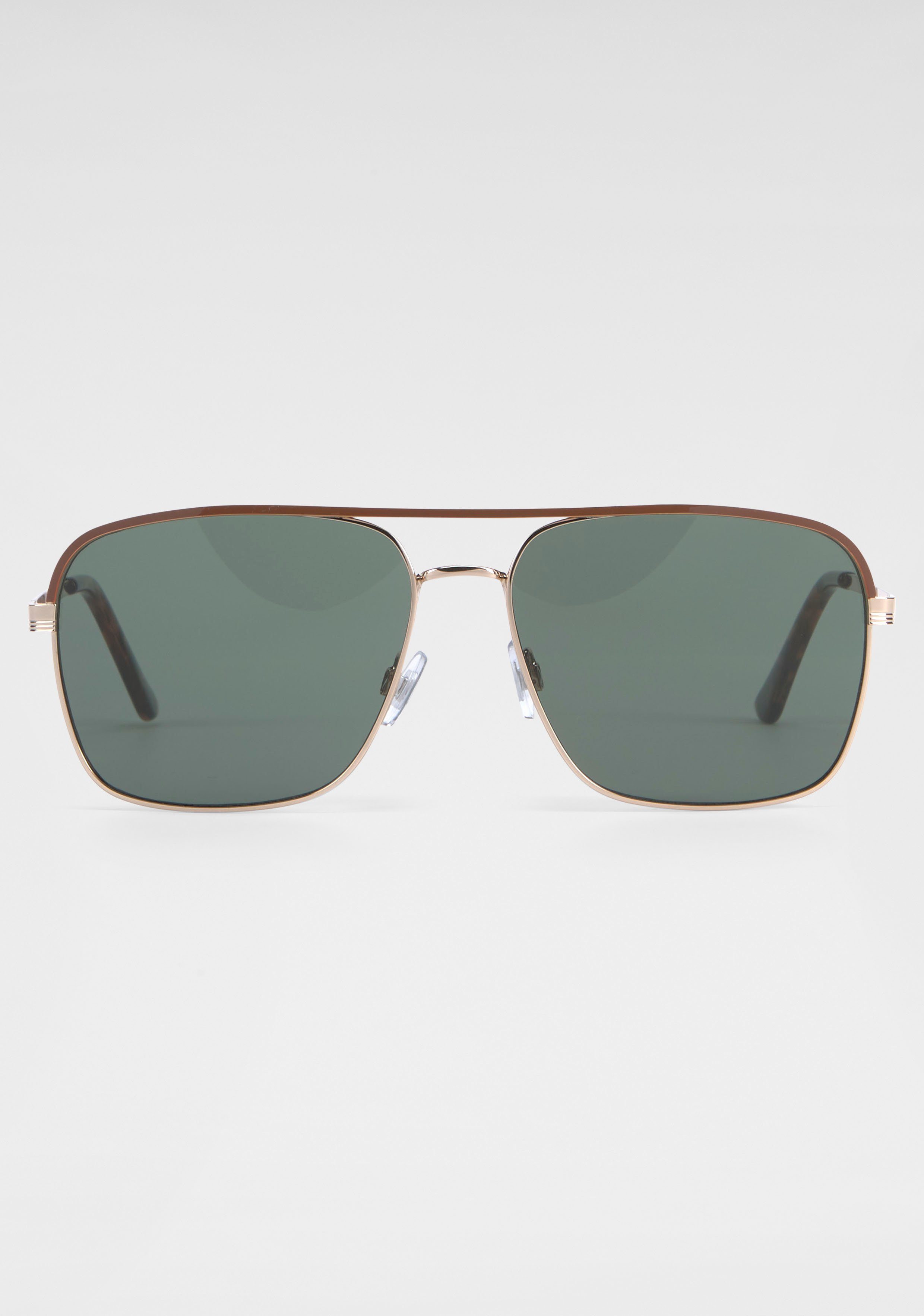 BASEFIELD Sonnenbrille goldfarben-grün | Sonnenbrillen