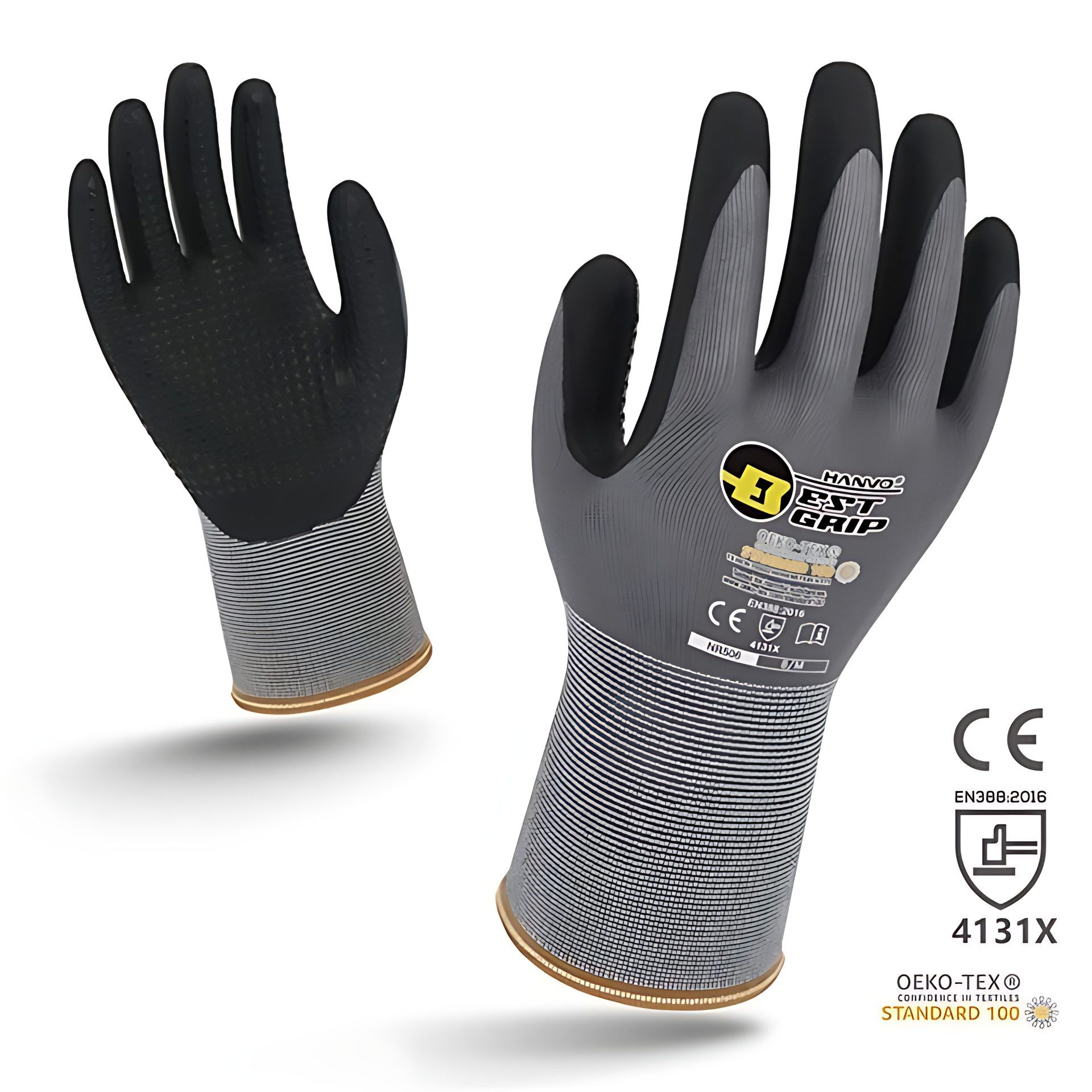 Wonder Grip Arbeitshandschuhe 3 Paar 15-Gauge PU-Nitril-Handschuhe.