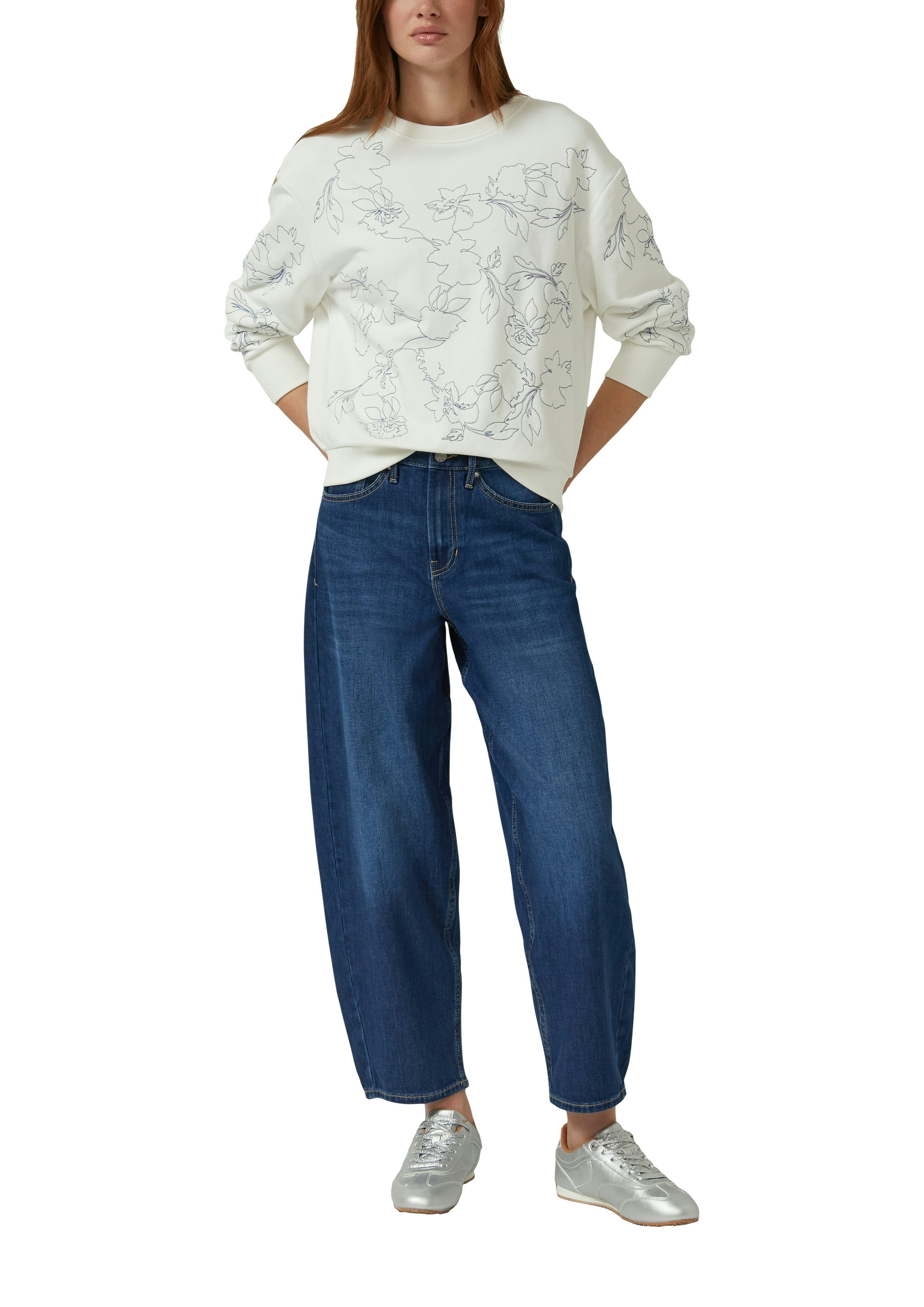 s.Oliver Sweater mir floraler Stickerei – Bild 3 von 4