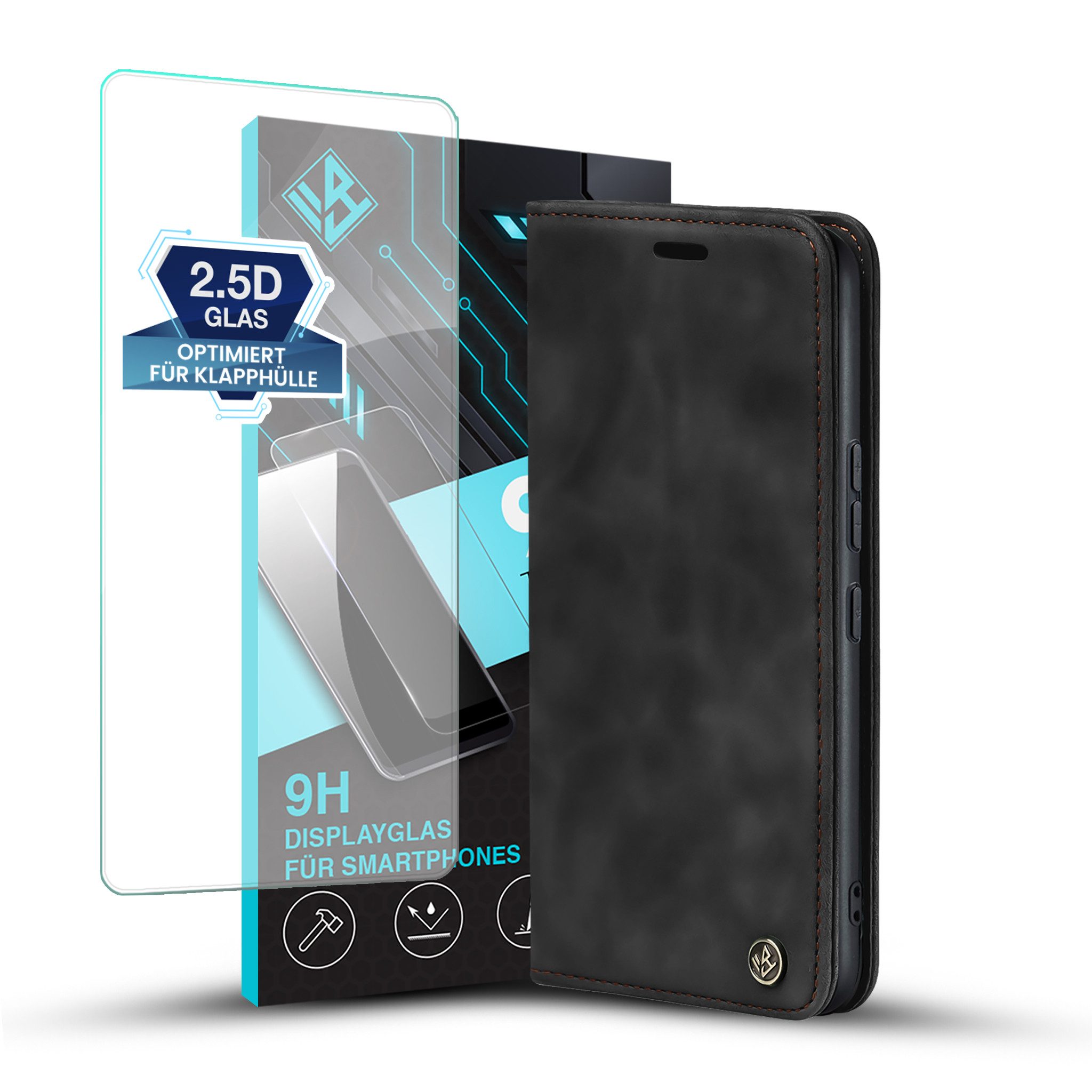 Tec-Expert Handyhülle Handyhülle Tasche Klapp Hülle für Google Pixel 10 Pro 6.3 Zoll, 6.3, Cover Klapphülle Case mit Kartenfach aufstellbar mit Displayglas