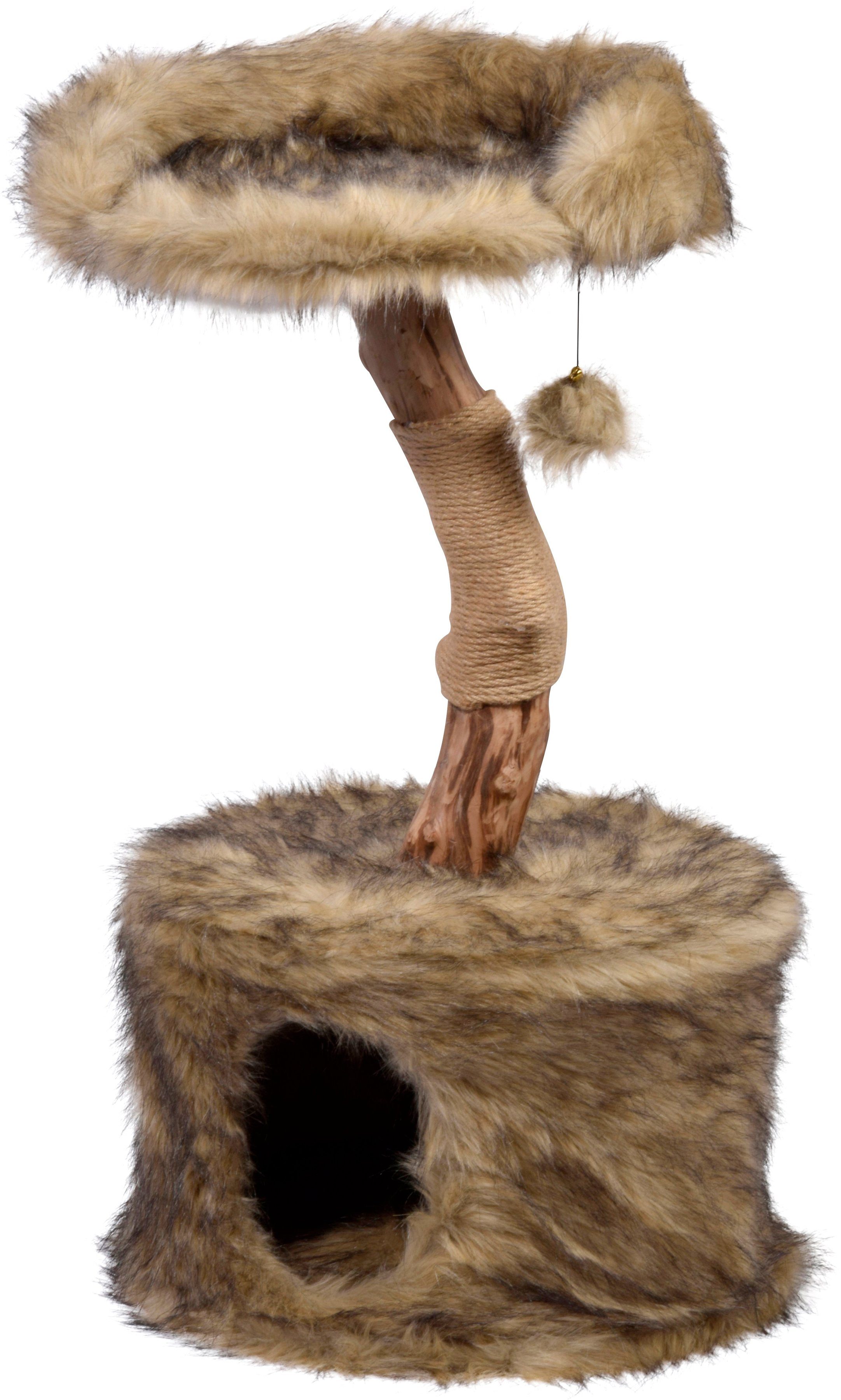 DOBAR Kratzbaum »Ruby«, ØxH: 45x78-88 cm, Mit Naturstamm und Spielball ... - Dobar Kratzbaum Ruby Oxh 45x78 88 Cm Braun