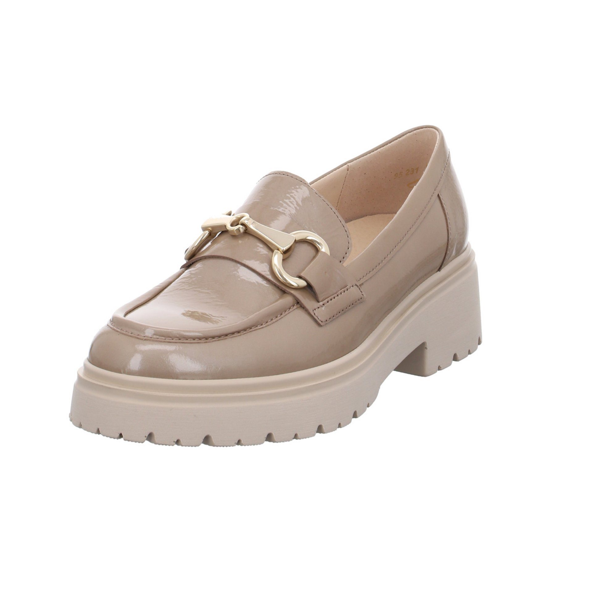 Gabor Slipper Slipper Lackleder Beige / Slipper 92) Schuhe Damen (kiesel