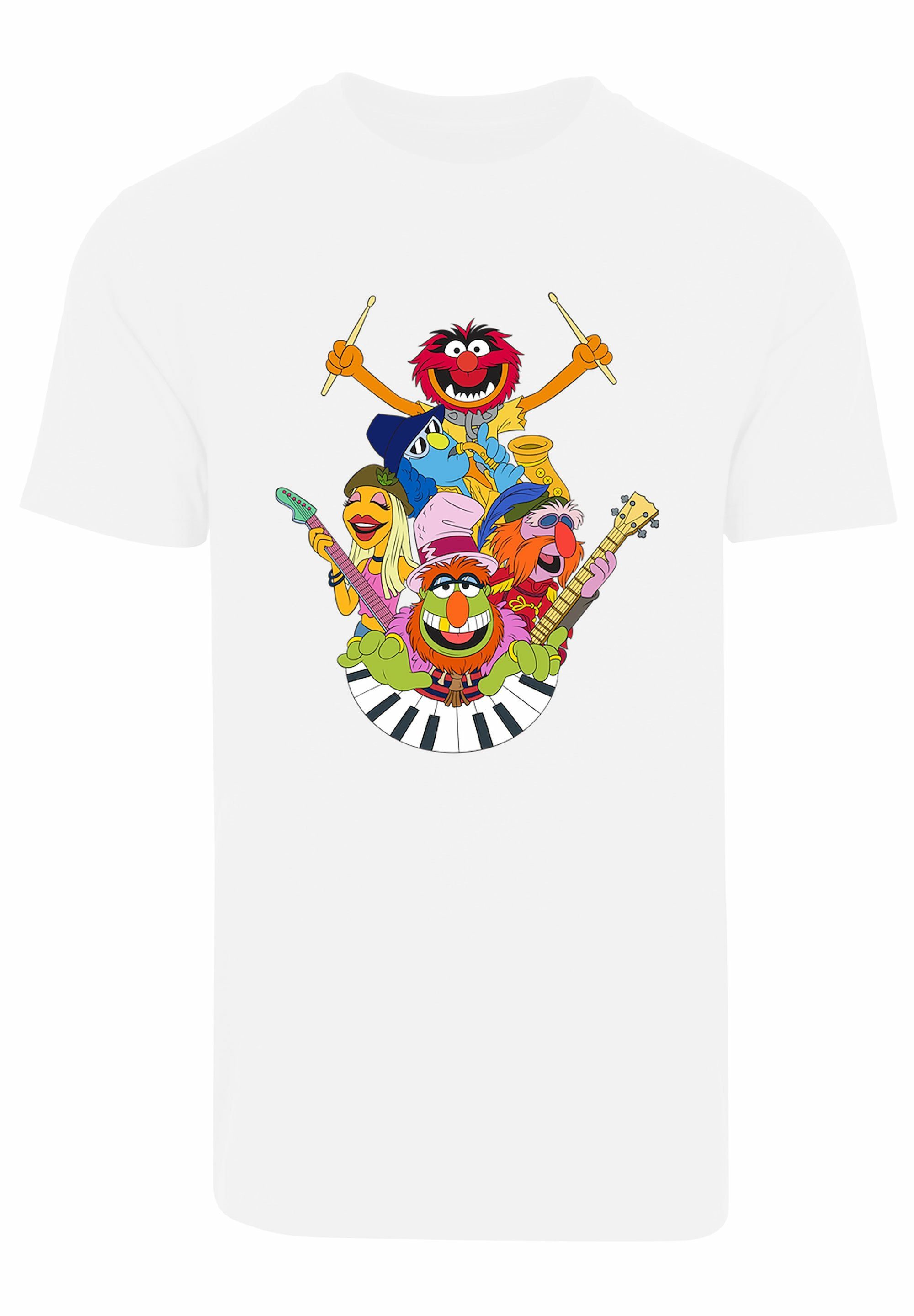 Dr.Teeth Herren,Premium Merch,Regular-Fit,Basic,Bedruckt Disney weiß Electric Mayhem Muppets T-Shirt The F4NT4STIC and