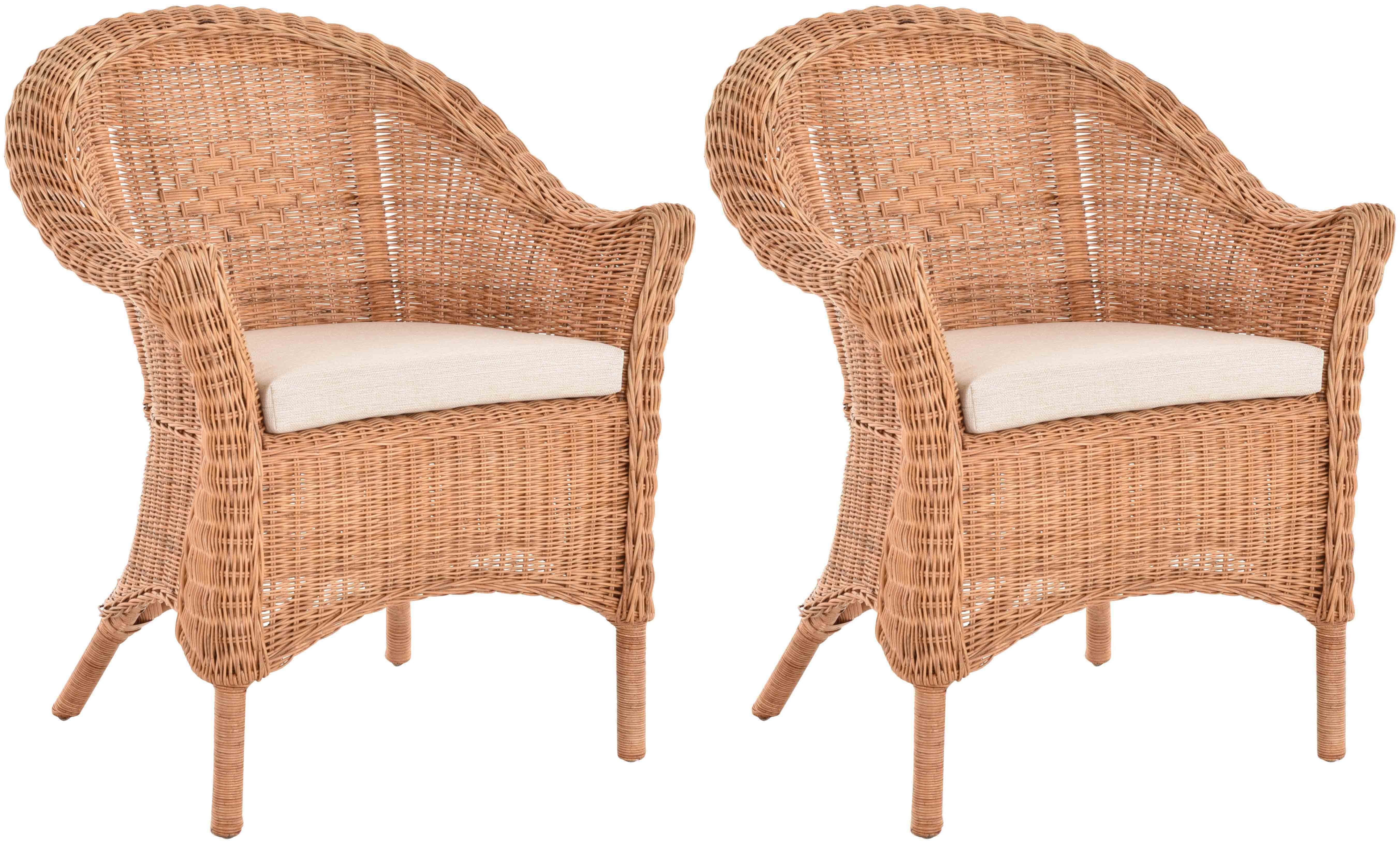 ᐅ Krines Home Sessel Set/2 Rattansessel Primavera breiter Flechtsessel