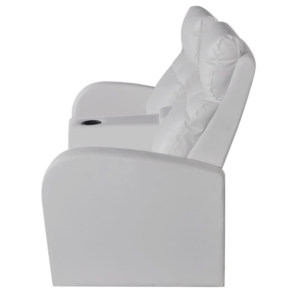 vidaXL Sofa 2-Sitzer Relaxsessel Kunstleder Weiß LED mit