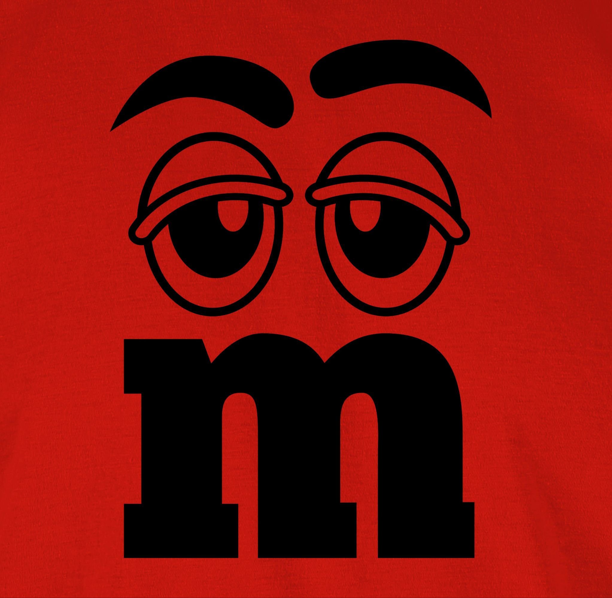01 & Aufdruck M&M Karneval T-Shirt Rot M M Fasching Shirtracer und Figuren