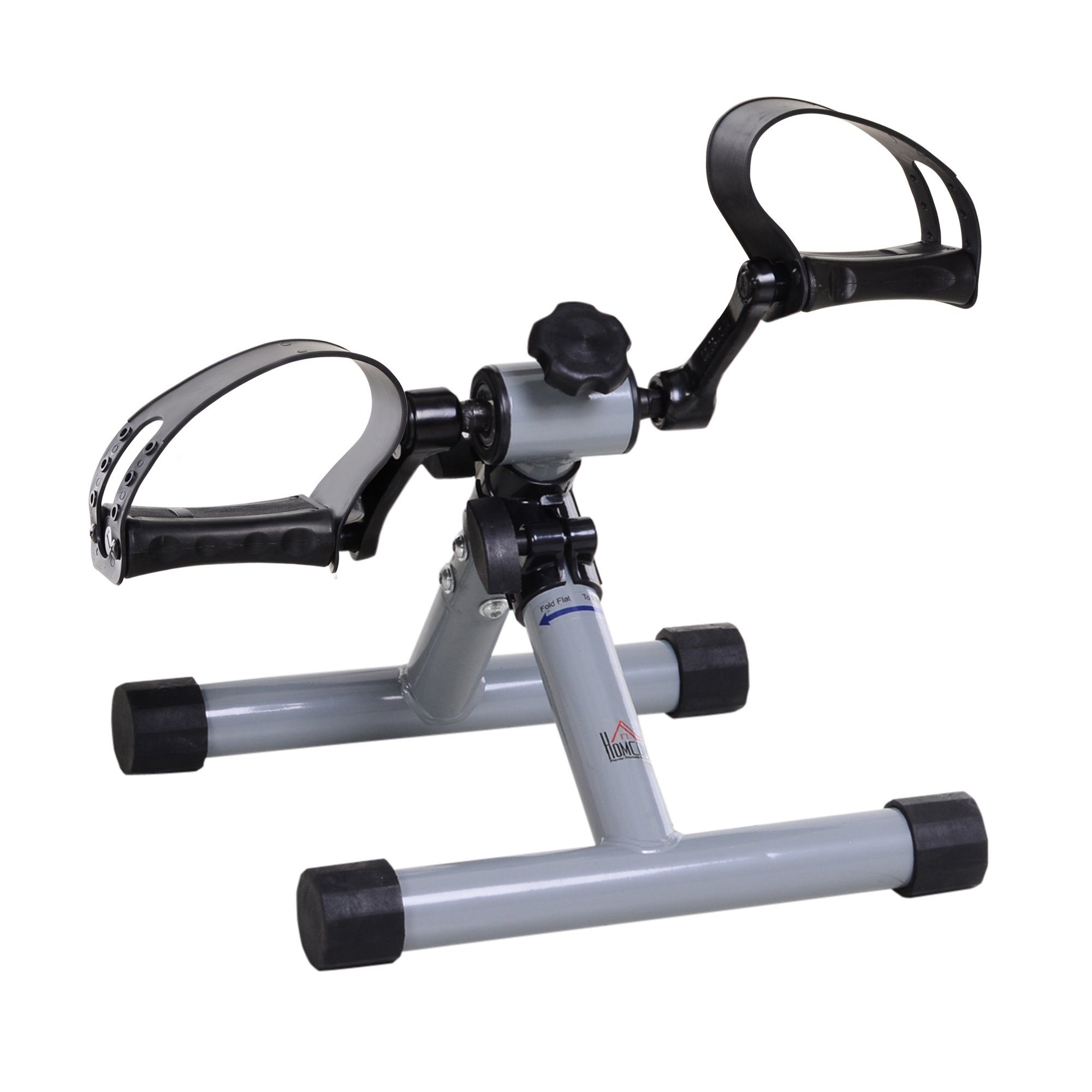 HOMCOM Heimtrainer Beintrainer Fitness Pedaltrainer faltbar Mini-Bike Stahl Silbergrau (1-tlg., stufenloser Widerstand für Hilfsrehabilitation und Mobilität), 33B x 34T x 32H cm