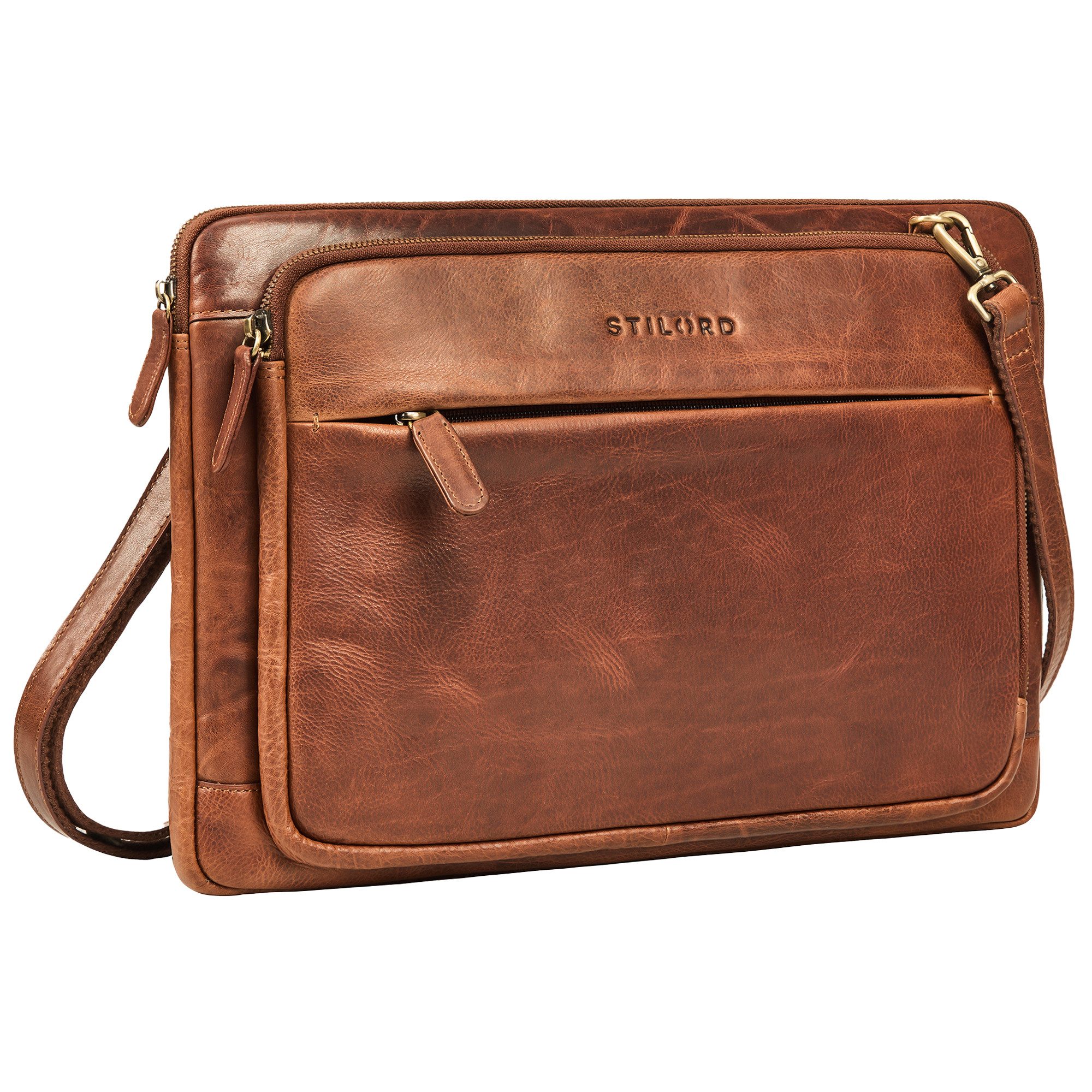 STILORD Laptoptasche "Clarity" Schmale Laptophülle 15 15.6 16 Zoll Leder Herren
