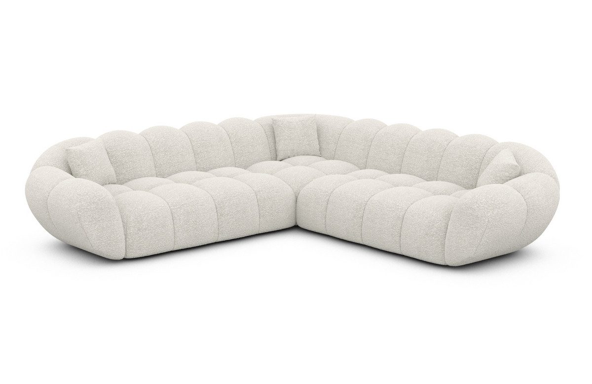 Sofa Dreams Ecksofa Maleron L Form Polstersofa, 4-Sitzer, Boucléstoff Bezug in Weiß, Design Stoffsofa