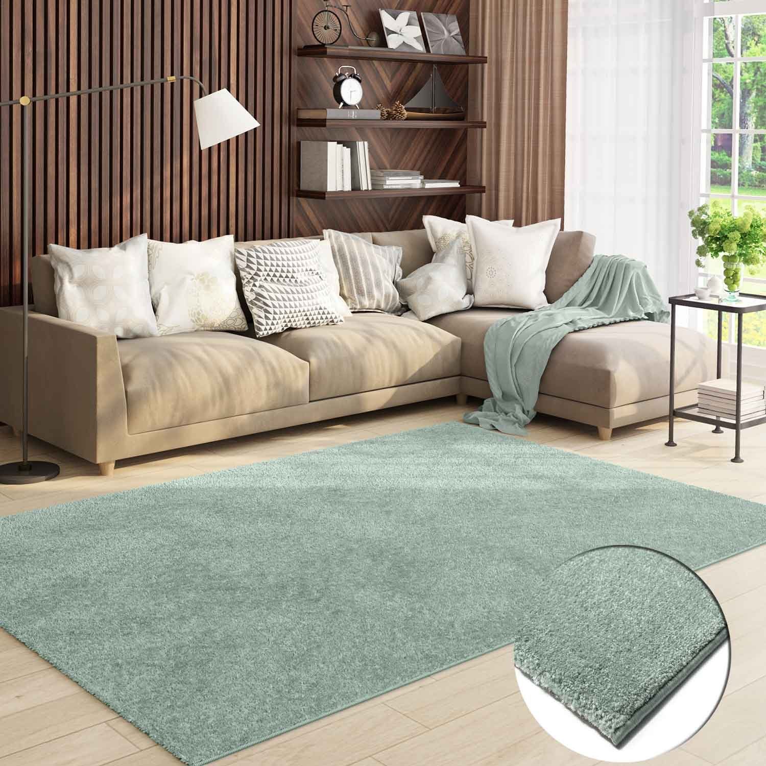 Vimoda Teppich Teppich Wohnzimmer Kurzflor, Rechteckig, Höhe: 8 mm, Teppich Einfarbig weich gewebt, Modern, in Versch. Größen & Farben